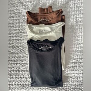 Aeropostale seriously soft crewneck, long sleeve, SM. White, brown, black.